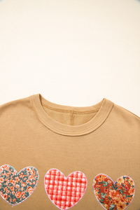 Dear-Lover Bán Buôn Sọc Sọc Hoa Trái Tim Khâu Tiếp xúc Đường may Khoáng Rửa Valentine Quá Khổ Áo Phụ Nữ - Product Image 4