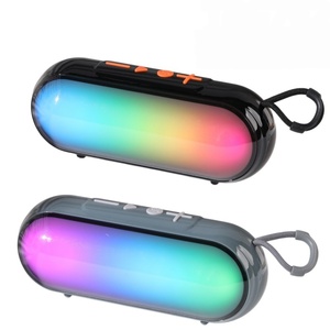 Haut-parleur capsule transparent brillant, effet lumineux néon dégradé, corps épuré, son équilibré, pieds antidérapants - Product Image 2