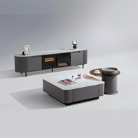 Vente en gros Meuble télé contemporain de luxe en bois à quantité minimale de commande basse et support avec table basse pour le salon