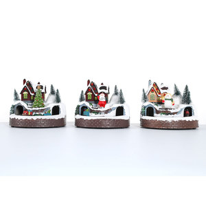 New Christmas Glowing <b>Music</b> Rotating Train Resin Ornament, Christmas Decoration Gift <b>Music</b> <b>Box</b> - Product Image 5