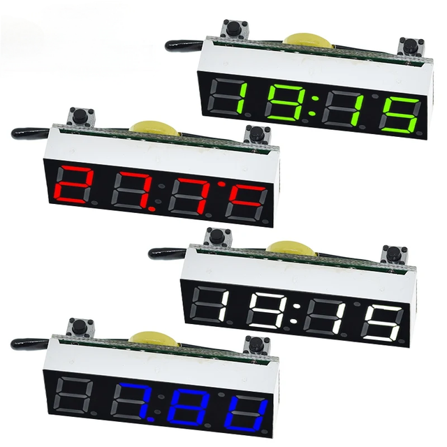 3 in 1 LED RX8025T Digital Clock Temperature Voltage Module DIY Time Thermometer Voltmeter DC 5-30V for