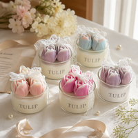 Bougie parfumée artisanale élégante en dentelle dégradée, motif tulipe, pour l'ambiance des fêtes, cadeau de mariage, parfum d'ambiance fait main
