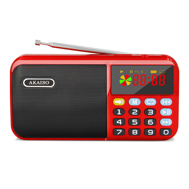 Factory Outlet  Price Mini Speaker Power Display Long Player 18650 Rechargeable Battery Portable Digital Fm Radio with Led Light