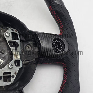 พวงมาลัยหนังคาร์บอนไฟเบอร์แบบเจาะรูประสิทธิภาพสูงสำหรับ BMW MINI COOPER S พวงมาลัย R61 R56 - Product Image 3