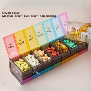 Scatola <span class=keywords><strong>per</strong></span> pillole Extra Large <span class=keywords><strong>in</strong></span> <span class=keywords><strong>plastica</strong></span> a doppio strato 2 volte al giorno: AM PM Organizer settimanale di <span class=keywords><strong>olio</strong></span> di pesce integratori di contenitori <span class=keywords><strong>per</strong></span> medicinali - Product Image 3