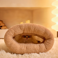 Sac de couchage chaud en peluche pour chat, lit-caverne anti-froid, nid confortable pour petits chats et chatons