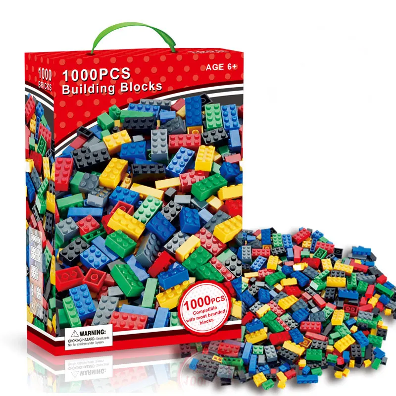 Blocs de construction en plastique ABS écologique, 1000 pièces, éducatif pour enfants, blocs à assembler