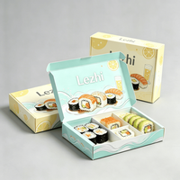 Boîte à sushi jetable personnalisée, emballage alimentaire sur mesure, matériaux recyclables, boîte en papier rectangulaire