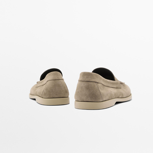 Spring/Autumn Genuine Leather <strong>Loafers</strong> With <strong>Rubber</strong> Outsole-Non-slip Comfort For Walking - Product Image 4