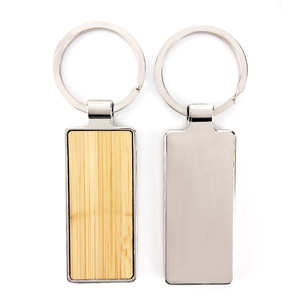 Chất lượng cao thăng hoa kim loại gỗ trống Keychain Quà tặng khuyến mãi cho bán chủ chốt biểu tượng tùy chỉnh sồi gỗ Keyring - Product Image 4