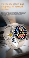 Montre connectée Android pour femme, version mondiale, carte SIM 4G/5G, IP67, sport, santé, caméra rotative, GPS, moniteur de fréquence cardiaque, AMOLED, gel de silice