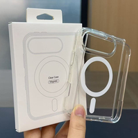 JOYPORODO C010 Coque de téléphone portable transparente magnétique sans fil pour iPhone Duo, anti-jaunissement, fabriquée en usine