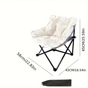 Silla de Playa Plegable Redonda Acolchada Tipo Plato, con Bolsillo Lateral, para Acampar, Hacer Senderismo y Pescar - Product Image 6