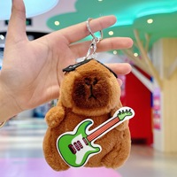 Jouet en peluche Kapibala pour guitare Kawaii, jouet de dessin animé Capybara, pendentif en peluche doux, porte-clés en peluche, sac à dos, décor