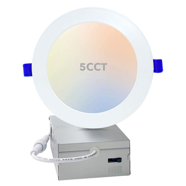 ETL EnergyStar 4 Inch 5CCT Selectable Ultra-Thin LED Recessed Dimmable Ceiling Light High Brightness Wafer Downlight