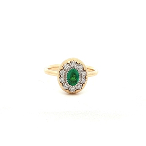 Oval-Cut Green Emerald <b>Cocktail</b> <b>Ring</b> in 18k Yellow <b>Gold</b> Exquisite 18k yellow <b>gold</b> <b>cocktail</b> <b>ring</b> featuring a prominent emerald - Product Image 1