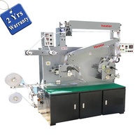 UGS21S 2 couleur avant 1 retour Automatique Flexo Imprimante D'étiquettes En Tissu, Textile Rotative Vêtement Satin Flexographique Machine D'impression