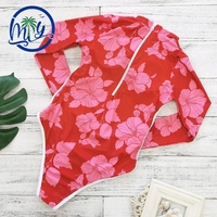 Maillot de bain une pièce à col montant et fermeture éclair au dos, manches longues, taille haute, extensible, personnalisé, directement de l'usine