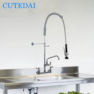 <span class=keywords><strong>Robinet</strong></span> de cuisine commercial à 3 compartiments en chrome pour hôtel, économiseur <span class=keywords><strong>d</strong></span>'<span class=keywords><strong>eau</strong></span>, avec douchette extractible murale - Product Image 3