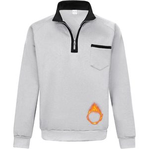 Sudadera de hombre con cierre de cremallera, manga larga, informal, cálida, de forro polar, con cuello alto, para hombre - Product Image 4