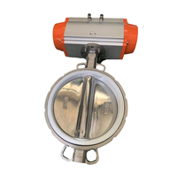 Vanne papillon pneumatique XNFM D671X en acier inoxydable, avec siège trempé résistant à l'abrasion et étanche à la poussière pour poudres et eaux à haute pression