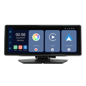 กล้องบันทึกภาพการขับขี่แบบพกพาไร้สาย CarPlay หน้าจอ TFT ขนาด 8.1 นิ้ว รองรับการบันทึกภาพหน้า/หลังแบบคู่ พร้อมระบบนำทางในรถยนต์ AHD - Product Image 2