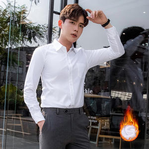 Camisa formal cálida de invierno de manga larga de algodón Push para hombre de buena calidad, camisa informal para hombre - Product Image 5