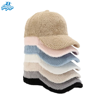 Casquette de baseball en fausse fourrure d'hiver de haute qualité, style coréen, avec logo personnalisé, en polaire pelucheuse et laine d'agneau