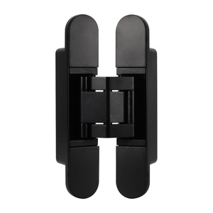 Bisagra invisible tridimensional ajustable de aleación de zinc negra para puerta interior, diseño cruzado para apertura interior y exterior - Product Image 1