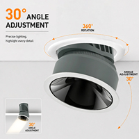 Spot LED encastré en aluminium à intensité variable avec anti-éblouissement de haute qualité 3000K 4000K Blanc chaud pour usage commercial en plafond