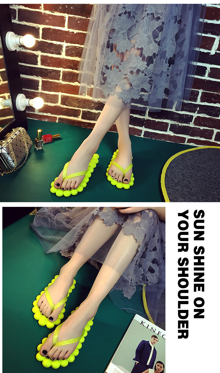 2021 Creative Bubble Flat Flip Flops Grape Massage Sandals Shoes Women Flip-Flops Slippers