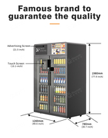 Máquina Expendedora Inteligente de Bebidas y Aperitivos con IA, Máquina Expendedora de Bebidas Frías y Alimentos Frescos con Tecnología de Reconocimiento Visual por IA, Doble Puerta