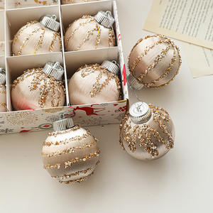 Set di decorazioni per albero di natale in seta decorazioni per albero di Natale di lusso in raso di Champagne decorazioni infrangibili - Product Image 4