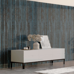 Panneau acoustique en polyester EUDR certifié SlatWall, oxyde bleu <span class=keywords><strong>Akupanel</strong></span>, panneau mural acoustique Acupanel - Product Image 3