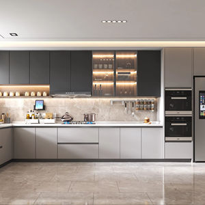 Muebles de Cocina Modernos Personalizables con Gabinetes de Madera Maciza de Primera Calidad y Encimeras de Mármol - Product Image 1