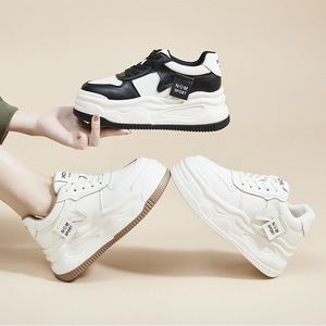 Baskets pour femmes Printemps 2026 Nouvelle Collection Baskets blanches avec talons intégrés et semelles épaisses Chaussures décontractées confortables pour femmes - Product Image 6