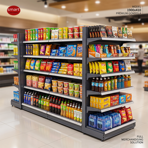 Estantería Modular Comercial de Múltiples Niveles para <span class=keywords><strong>Supermercado</strong></span>, Góndola de Exhibición de Doble Cara para Tiendas de Conveniencia - Product Image 4