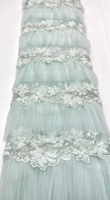 NI.AI Nouveau style Tissu en dentelle à sequins géométriques brodés, entièrement recouvert de sequins, tissu en dentelle perlée courte avec sequins