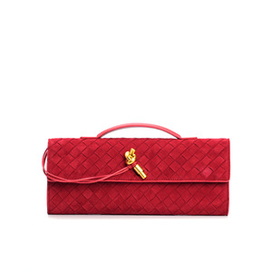 Bolso cruzado de cachemira auténtica – Diseño tejido con cierre de nudo en tono dorado |   Disponible en Múltiples Colores |   Personalización Disponible - Product Image 1