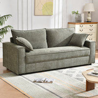 Canapé 2 places contemporain en tissu rembourré, assise profonde, accoudoirs carrés, pour salon et appartement, vente en gros 40HQ