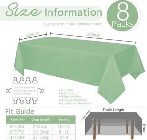 Cheap Wholesale Sage Green <b>Round</b> Rectangle 100% Polyester Woven Disposable Tablecloth for Wedding Party Outdoor - Product Image 3