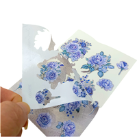 Étiquette autocollante bouteille de shampoing, étiquette auto-adhésive vintage rose bleue, pour cadeau, papeterie de décoration, 50 pièces