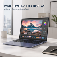 Ordinateur portable professionnel OEM en gros, écran FHD 16 pouces, Intel Core i5 3,3 GHz Dual Core, 8 Go de RAM, SSD, Windows 11 Famille, Gris