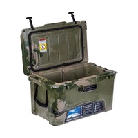 Glacière isotherme rotomoulée 45L en LLDPE, étanche, avec roulettes, pour pêche en extérieur, personnalisable avec logo, réutilisable