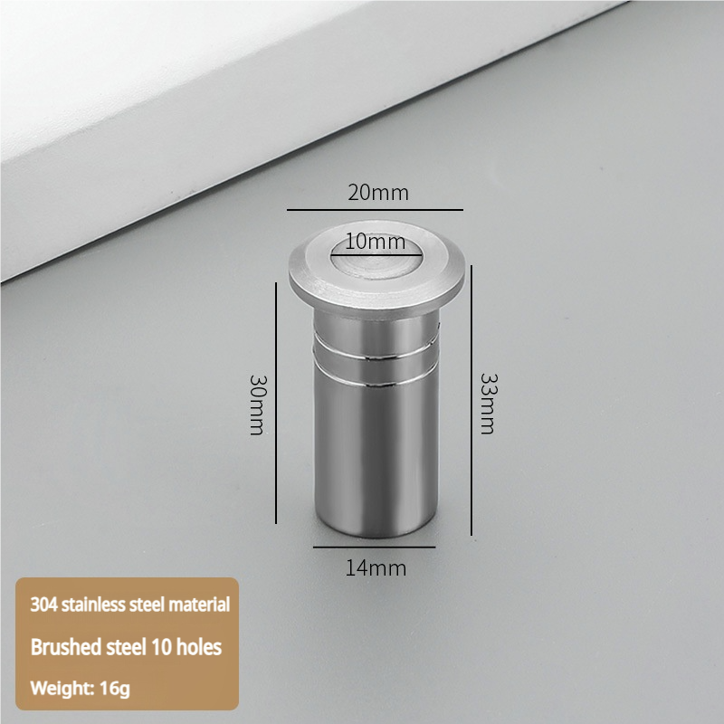 304 engrosada-10 agujeros (acero cepillado)