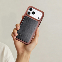 Batterie externe magnétique sans fil avec étui en cuir véritable, chargeur portable compact et fin, fabrication OEM ODM