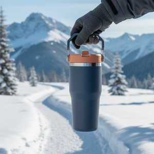 แก้วกาแฟสแตนเลสเก็บความร้อน ขนาด 20 ออนซ์ 30 ออนซ์ ป้องกันการรั่วซึม พร้อมหลอดดูดและหูจับแข็งแรง พกพาสะดวก ขายดี - Product Image 6