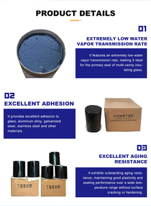 Sellador de Butilo de Alta Viscosidad y Excelente Adhesión, Sellador de Butilo de Alta Calidad para Vidrio Aislante - Product Image 2