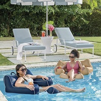 Silla Flotante Inflable de Malla para Adultos con Toldo, Material de PVC, Capacidad de 100-500 kg