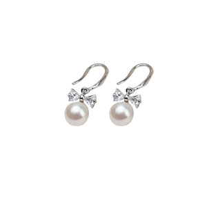S925 <b>Silver</b> Cross Chain 8cm Long Tassel <b>Earrings</b> for Women Non-Universal DIY <b>Pearl</b> Accessories 4433 - Product Image 5